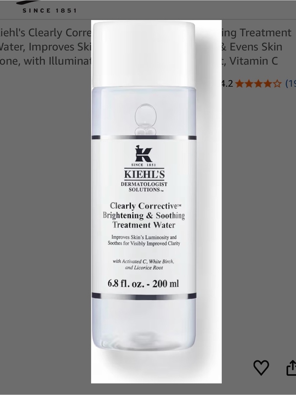 Kiehl's White Clear Brightening & Soothing Treatment Water